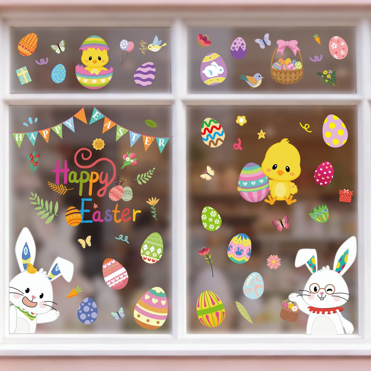 Holiday Window Clings for Home Decorations (Romantic)