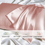 Gabire Mulberry Silk Pillowcases Set of 2, Both Sides Real Silk Pillowcase for Hair and Skin Prevent Acne Pillowcase Organic Silk Pillow case 2 Pack with Hidden Zipper, Navy Blue, Standard (20"×26")