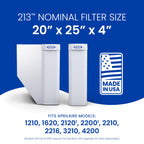 Genuine AprilAire 213 Replacement Filter for AprilAire Whole-House Air Purifiers - MERV 13, Healthy Home Allergy, 20x25x4 Air Filter (Pack of 2)