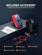 AstroAI Digital Multimeter Tester with Capacitance, 2000 Counts DC AC Voltmeter and Ohm Volt Amp Meter; Measures Voltage, Current, Resistance, Capacitance, Continuity and Diode, Orange