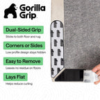 GORILLA GRIP® Extra Long Rug Grippers for Hardwood Floor, Reusable, Black