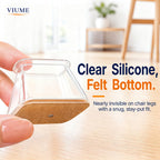 VIUME 24 Pcs Chair Leg Floor Protectors for Hardwood Floors Round