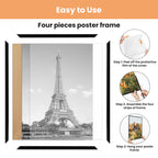 upsimples 12x16 Poster Frame, Easy Slide-In Assembly, White, 3 Pack