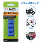 CKAuto Tire Valve Stem Caps, Aluminum Black, 4 pcs/Pack