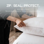 Set of 2 Pillow Protectors with Zipper Standard Size, Pillow Covers