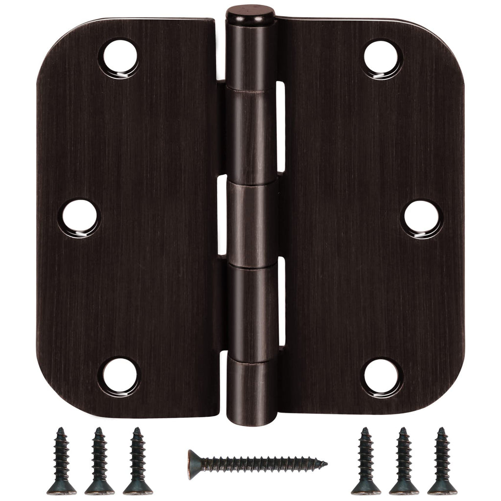 TDCHINGES Rounded Matte Black Door Hinges 3.5 Inch 5/8" Radius Flat 30 Pack