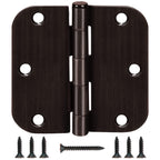 TDCHINGES Rounded Matte Black Door Hinges 3.5 Inch 5/8" Radius Flat 30 Pack