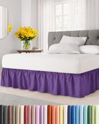 CGK Wrap Around Dust Ruffle Bed Skirt - Full Size, 14" Inch, Light Grey