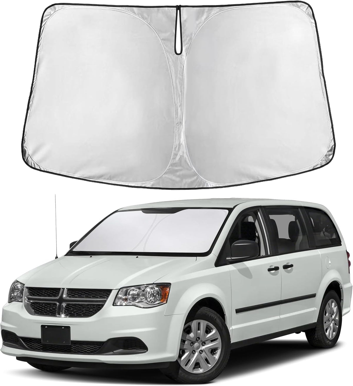 Autovir Windshields Sun Shade Fit for 2008-2018 2019 2020 Dodge Caravan