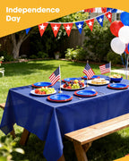 Niuara American Flag Plastic Table Cloth Disposable, 4 Pack, 54 x 108 in