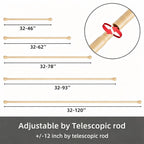 GXOACKJ Curtain Rods for windows 28-78 inch, 5/8 inch Decorative Dark Walnut Wood Splicing Heavy Duty Metal Curtain Rod set with Brackets