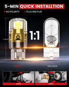 LASFIT 194 LED Bulb T10 168 192 White Bright for License Plate Bulb 2 PCS