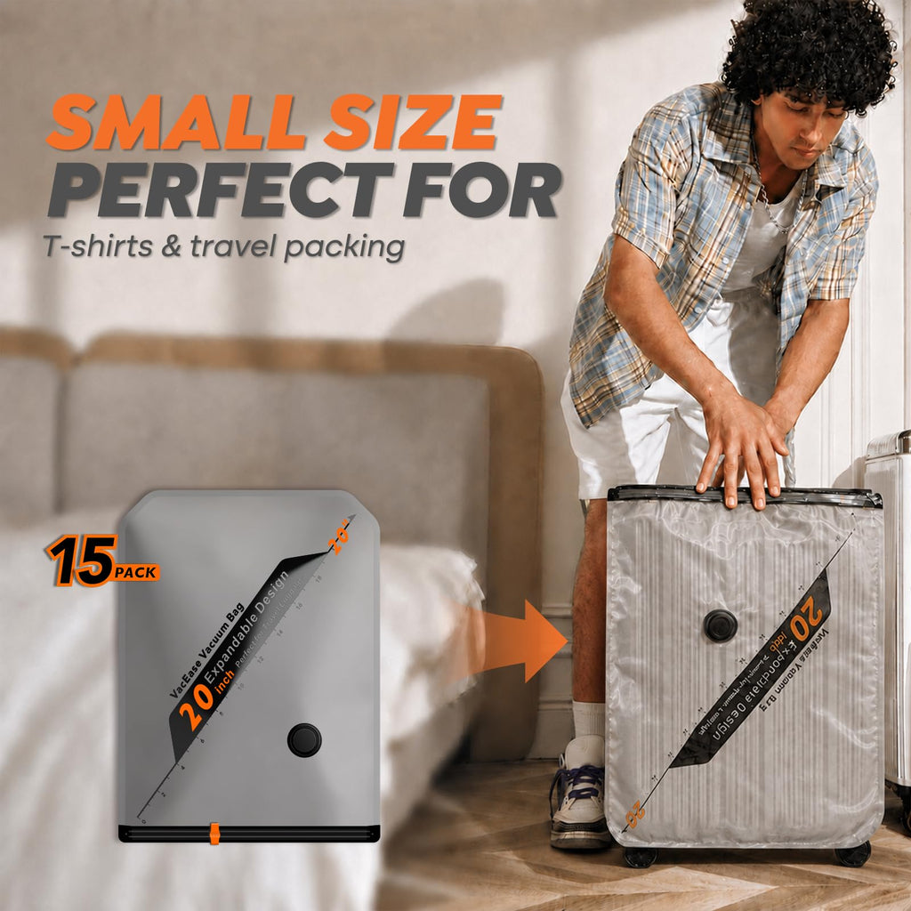 Vacbird Rechargeable Wireless Vacuum Pump + 10 Storage Bags – Compact Space Saver for Travel & Home, Perfect for Clothes, Blankets, Seasonal Organization