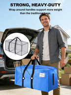 HOMESURE Supports 200lbs Heavy Duty Moving Bags - Strong Zipper & Wrap-Around Handles - Water-Resistant Storage Totes, Durable Alternative to Moving Boxes - 4 Pack - Semi-Transparent