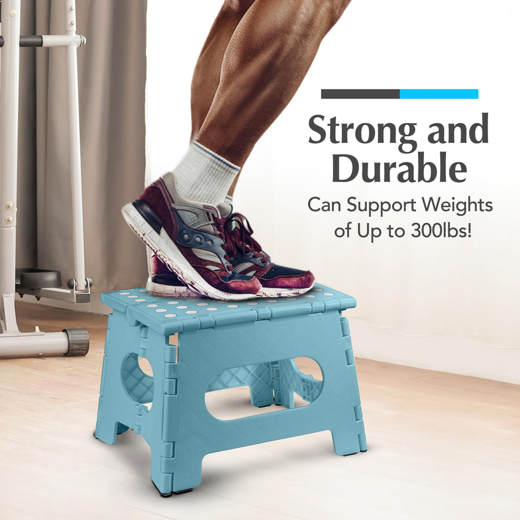 Handy Laundry Folding Step Stool 9 Inch, Pink, Non-Slip Holds 300 lbs