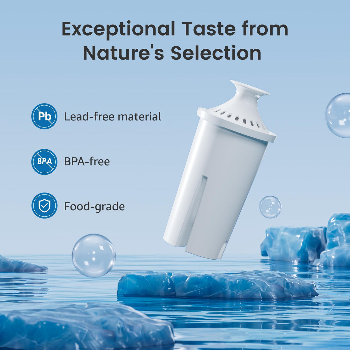 AQUA CREST Filter Replacement for Brita® Water Pitcher & Dispenser, 3 Pack