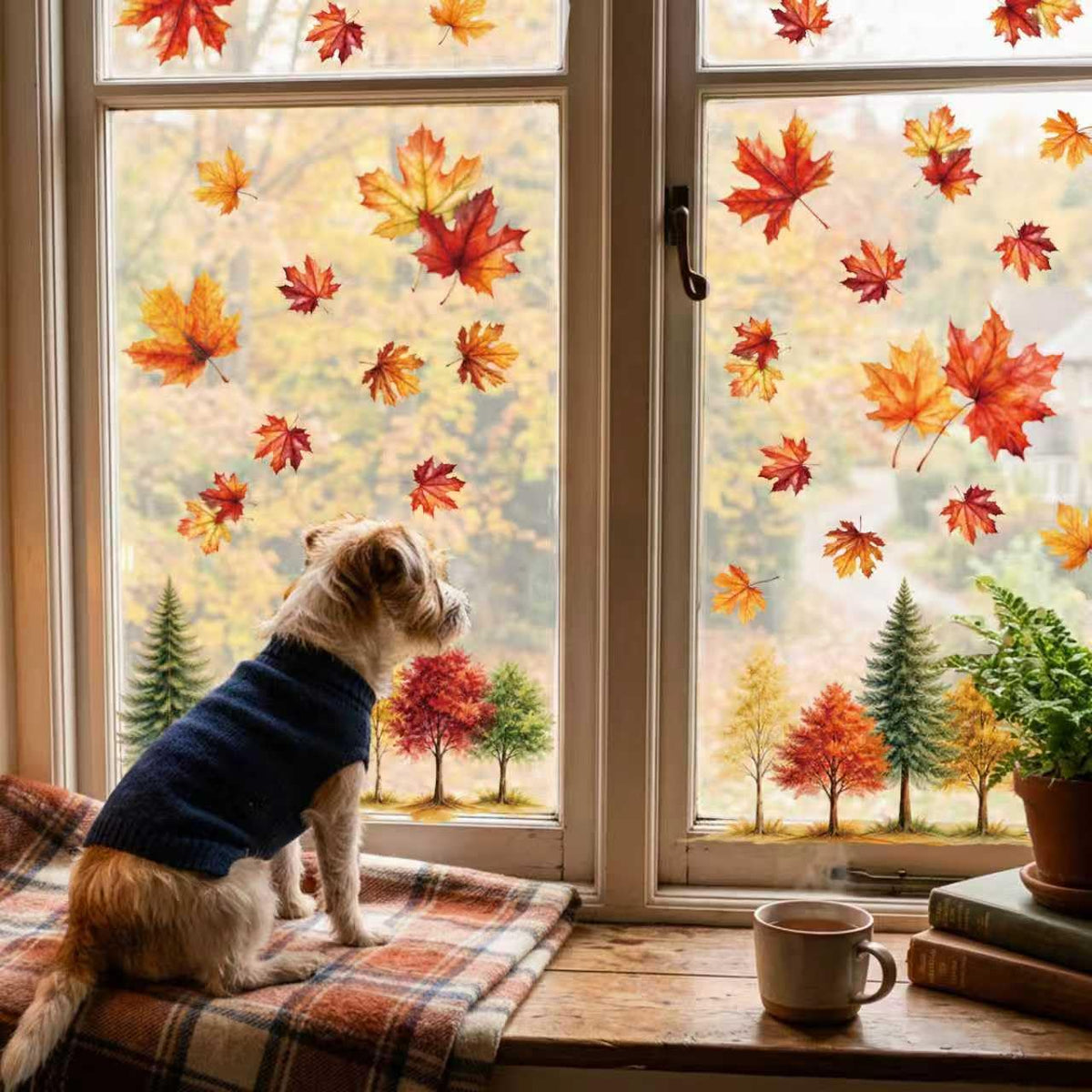 Holiday Window Clings for Home Decorations (Romantic)
