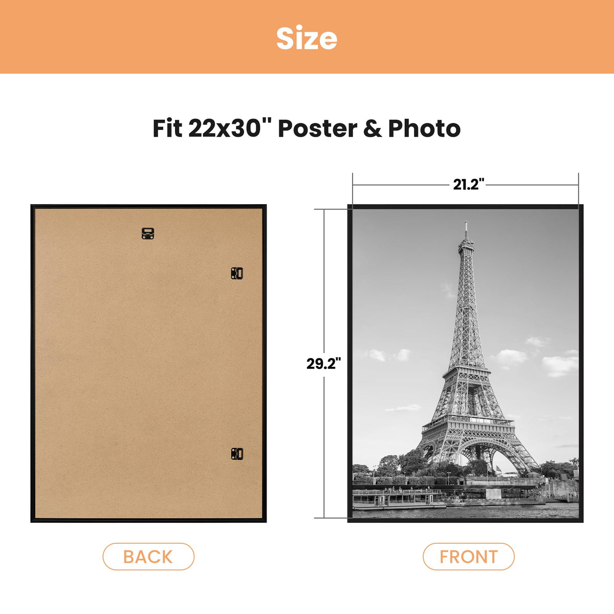 upsimples 12x16 Poster Frame, Easy Slide-In Assembly, White, 3 Pack