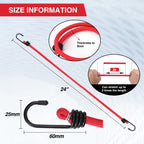 WORKPRO 24" Bungee Cords with Hooks, 4 Pack Heavy Duty Outdoor Bungee Strap