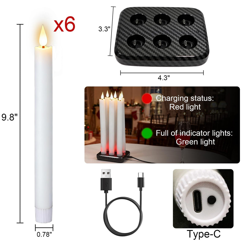 GenSwin 10.8" Flameless Floating Candles Wand Halloween Decorations