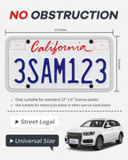 Aujen Silicone License Plate Frames,2 Pack Black Side-Opening License Bracket Holder with Easy Installation, License Plate Frame Without Obstruction.Rustproof, Rattle Proof & Weatherproof Universal