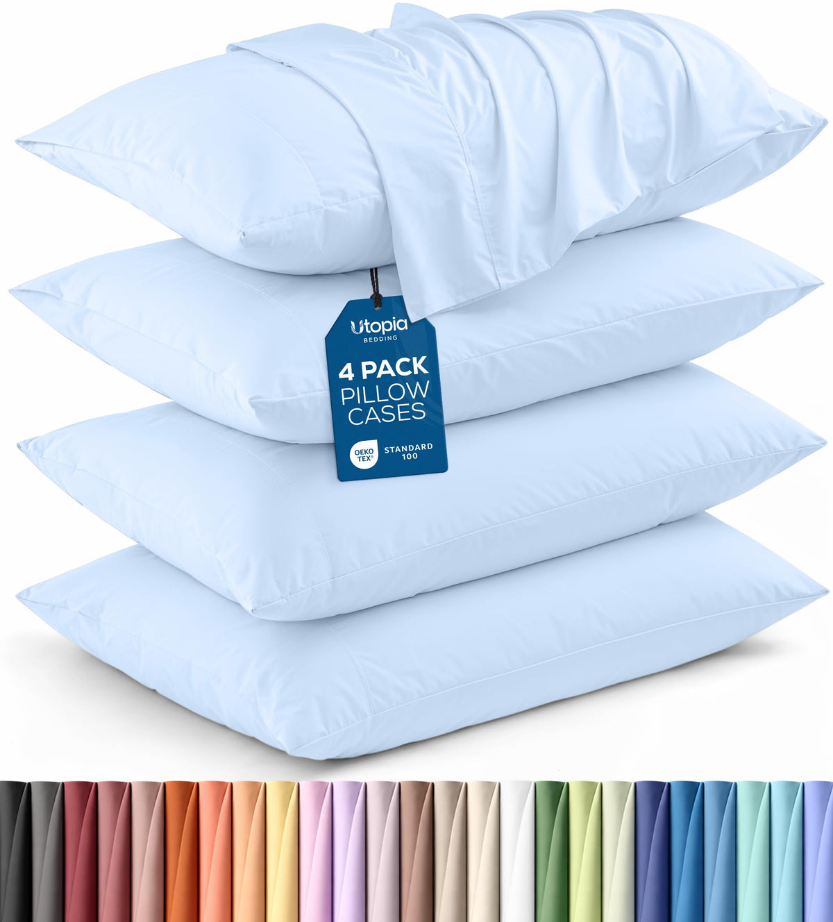 Pillow Covers Standard Set of 4, Soft and Comfy Pillow Cases, Purple