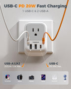 TESSAN European Travel Plug Adapter 2 Pack, Type C Plug
