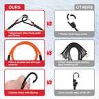 WORKPRO 24" Bungee Cords with Hooks, 4 Pack Heavy Duty Outdoor Bungee Strap