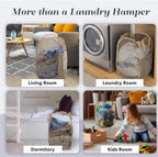 Handy Laundry Collapsible Mesh Pop-Up Hamper with Side Pocket