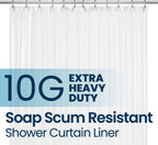 LiBa Shower Curtain PEVA 8G, 72x72 Inch Waterproof Clear