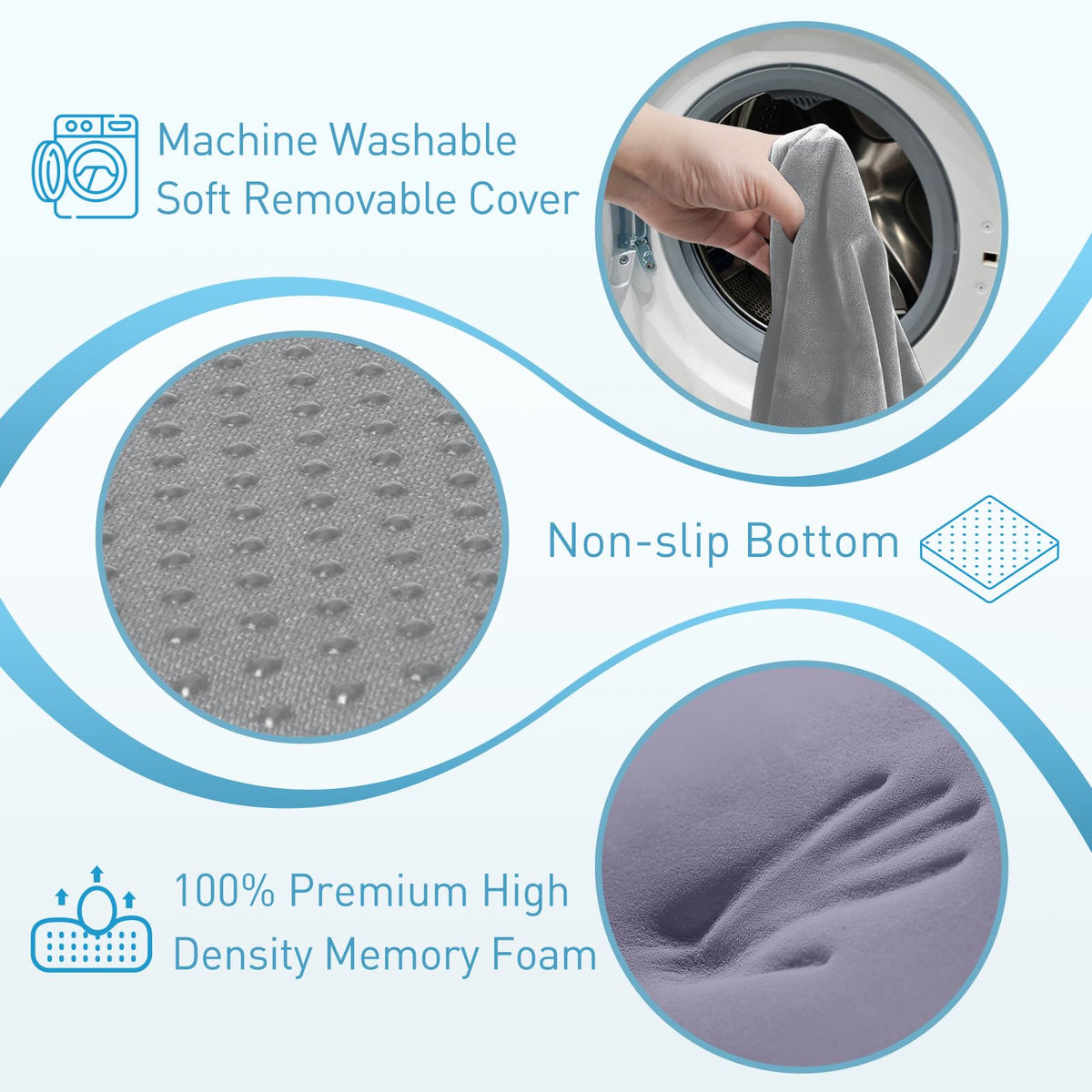 BlissTrends Memory Foam Seat Cushion for Office Chair & Car Seat, Black