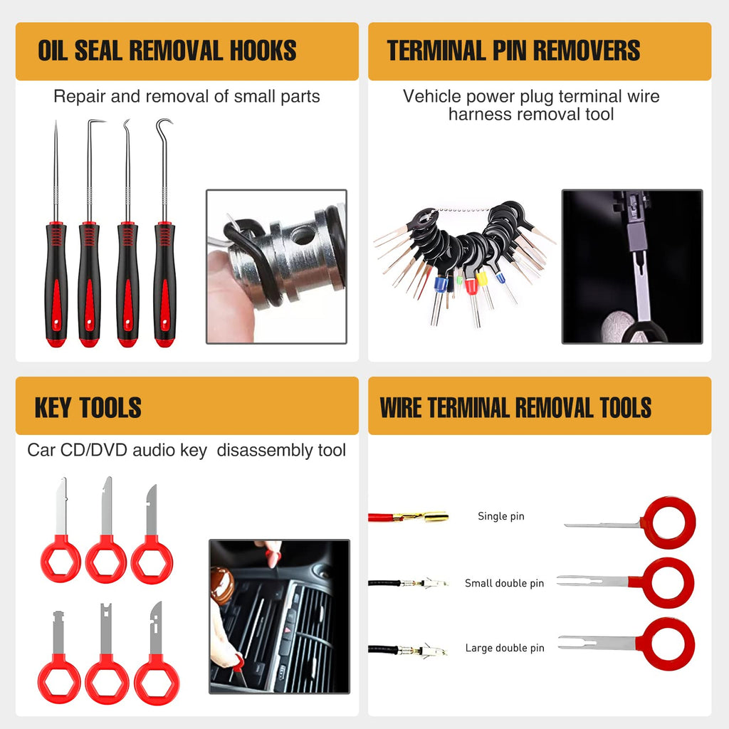 GOOACC 238Pcs Auto Trim Removal Tool and Push Pin Retainer Clip Set