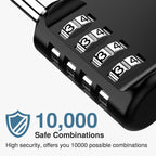 Puroma 2 Pack Combination Lock Locker 4 Digits Combo Padlock Gym Black