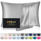 DKBslik Mulberry Silk Pillow Cases Queen Size with Zipper, Olive Green