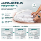 Nuzzle Neck Pillow Adjustable Standard Size Set of 2,Soft Luxury Hotel Feel