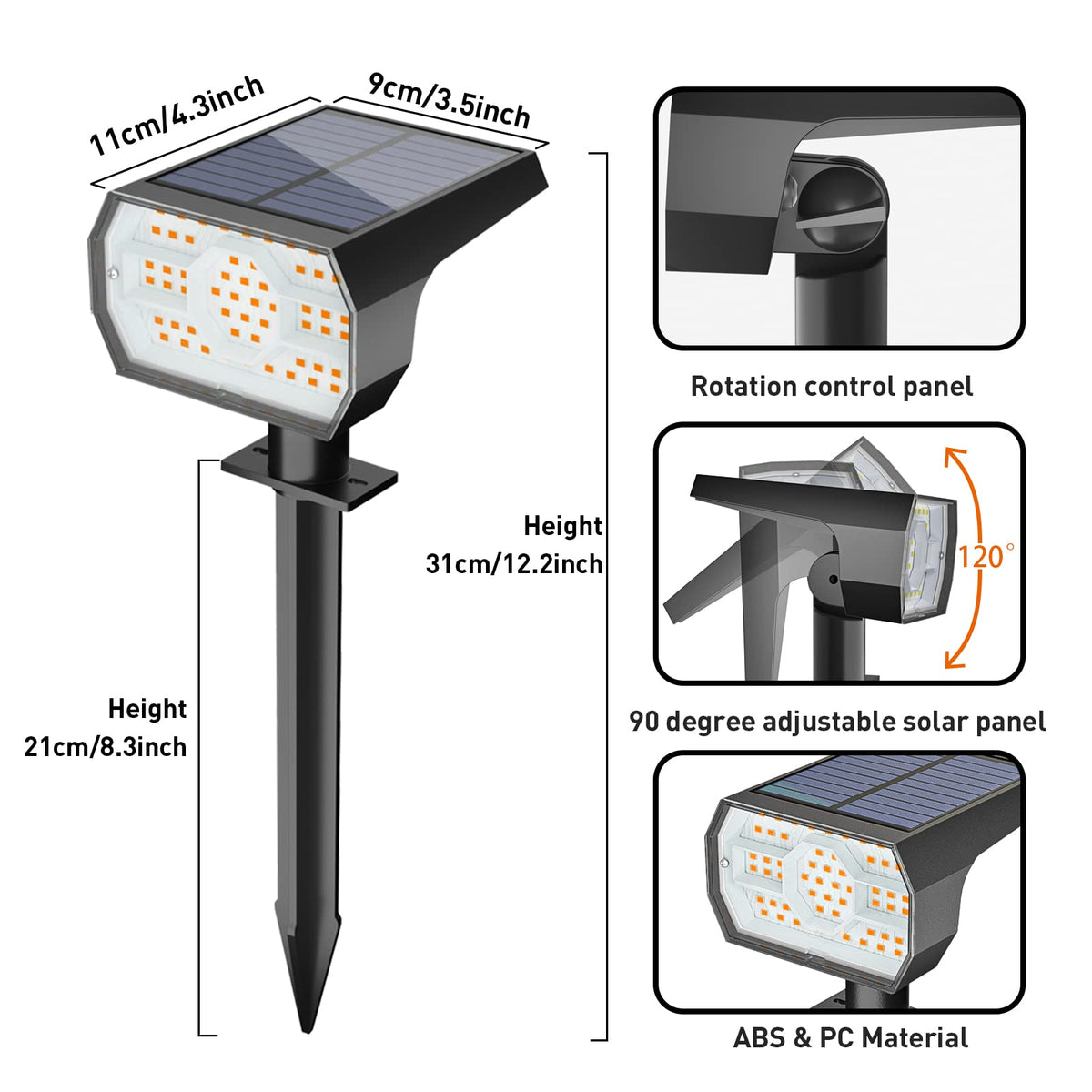 NYMPHY Solar Lights Outdoor Waterproof - 4 Pack (Warm White)