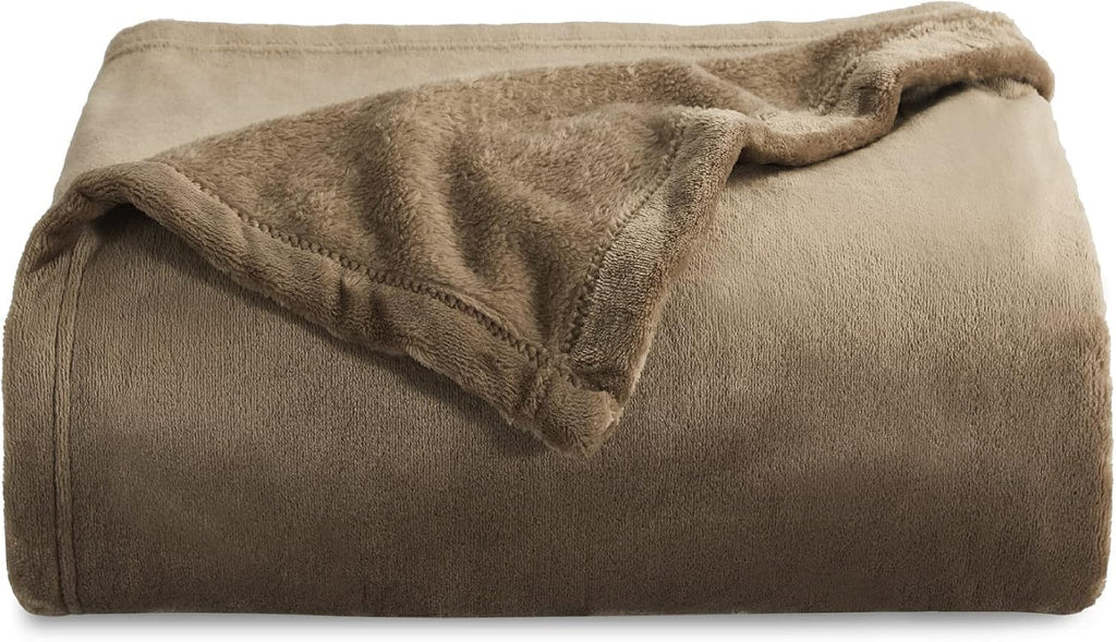 Bedsure GentleSoft Fleece Blanket Twin Size Camel - 300GSM Lightweight Plush Fuzzy Cozy Soft Warm Blanket for Bed, Sofa, Couch, Travel, Camping, 60x80 inches