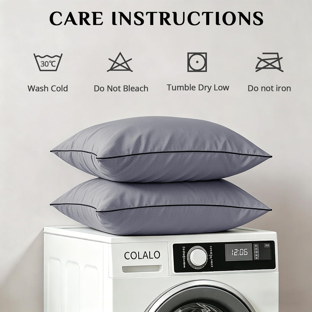 JOLLYVOGUE Firm King Size Pillows Set of 4, Cooling Supportive Bed Pillows with Oeko-Tex Certified Soft Down Alternative Fill, Luxury Hotel Quality for Back, Stomach and Side Sleepers