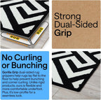 GORILLA GRIP® Extra Long Rug Grippers for Hardwood Floor, Reusable, Black