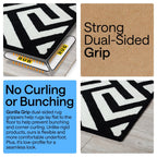 GORILLA GRIP® Extra Long Rug Grippers for Hardwood Floor, Reusable, Black