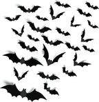 140Pcs 3D Bats Halloween Decorations Realistic PVC Wall Decor