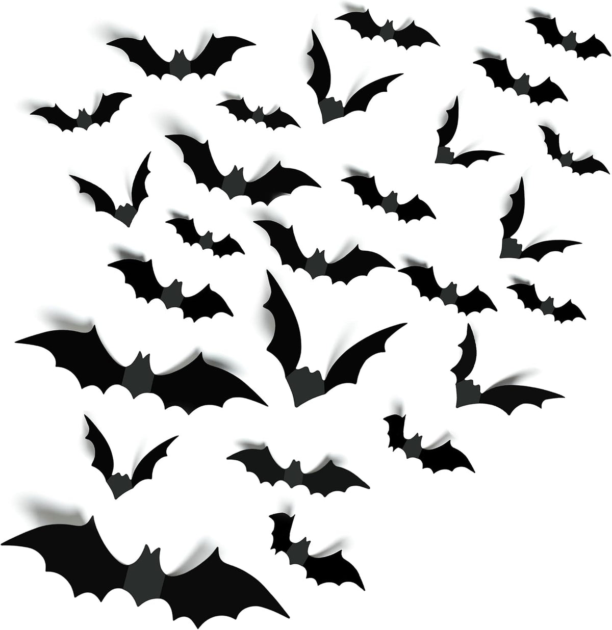 140Pcs 3D Bats Halloween Decorations Realistic PVC Wall Decor