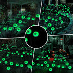 BeHiller Halloween Decorations Outdoor Solar Scary Eyeball Lights,2PACKS 12LED Green Eyeball Swaying Firefly Lights,Waterproof Solar Halloween Path Lights for Yard/Garden/Lawn/Party Decor