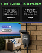 BN-LINK Outdoor 24-Hour Mechanical Timer Outlet, 2 Grounded Outlets