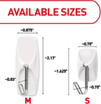 Command Small White Wire Hooks, 16 Hooks, 24 Strips