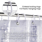 LiBa Shower Curtain PEVA 8G, 72x72 Inch Waterproof Clear