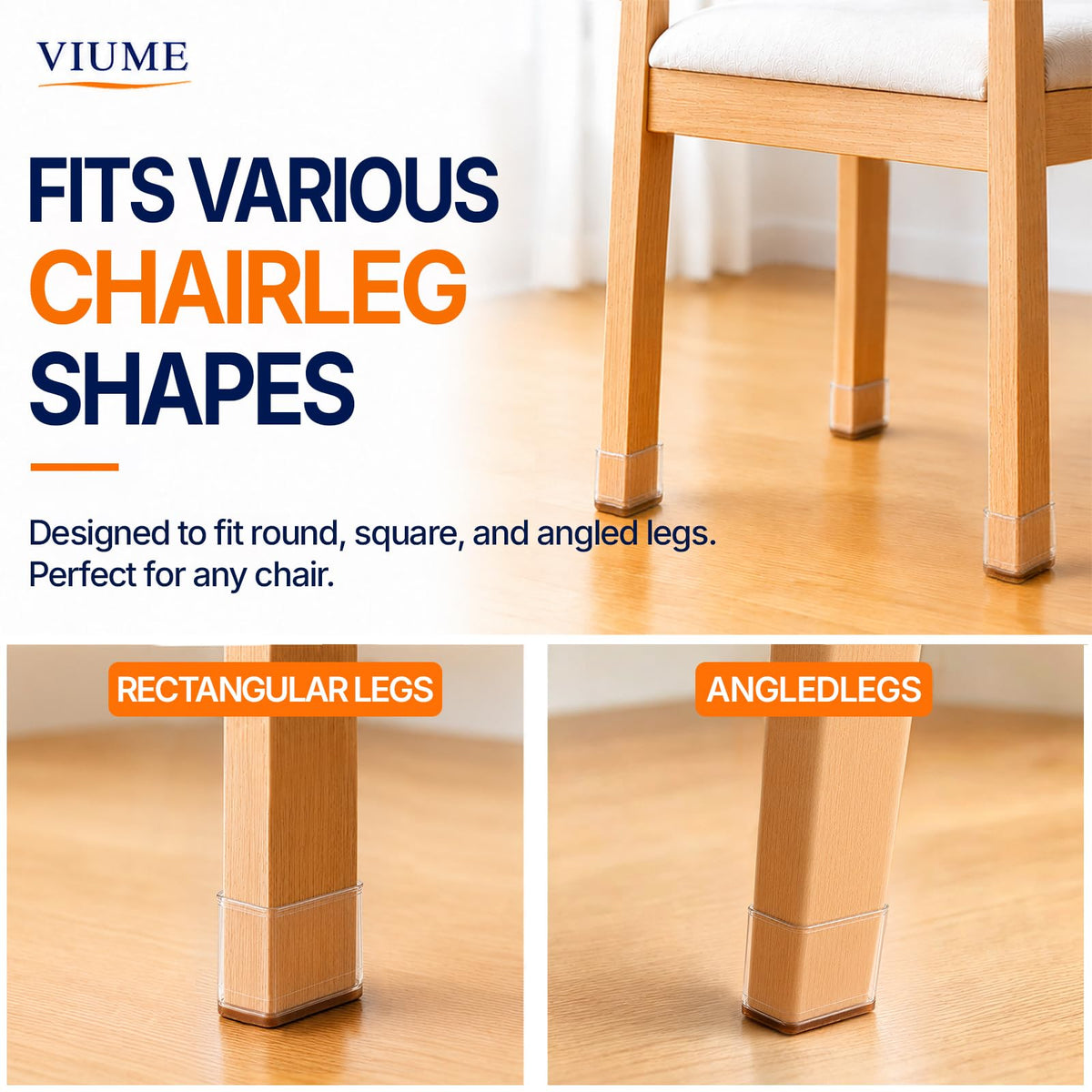VIUME 24 Pcs Chair Leg Floor Protectors for Hardwood Floors Round