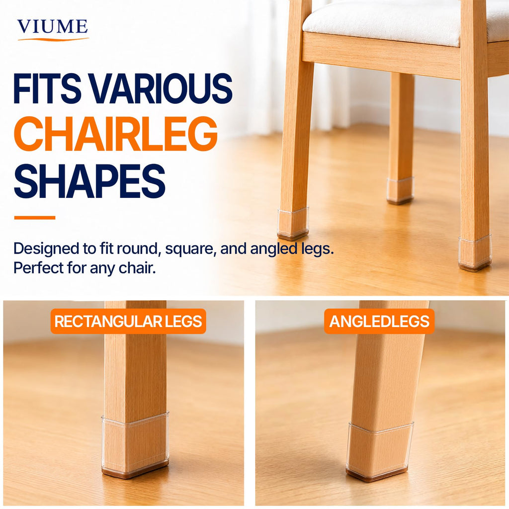 VIUME 24 Pcs Chair Leg Floor Protectors for Hardwood Floors Round