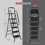 HBTower Step Ladder, Folding Step Stool with Wide Anti-Slip Pedal