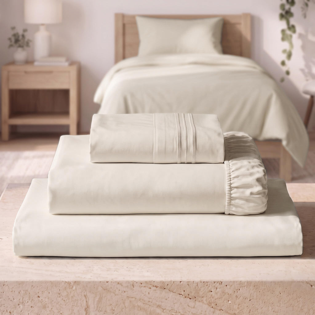 Mellanni Iconic 4-Piece Bed Sheet Set, 16" Deep Pocket (Queen, White)